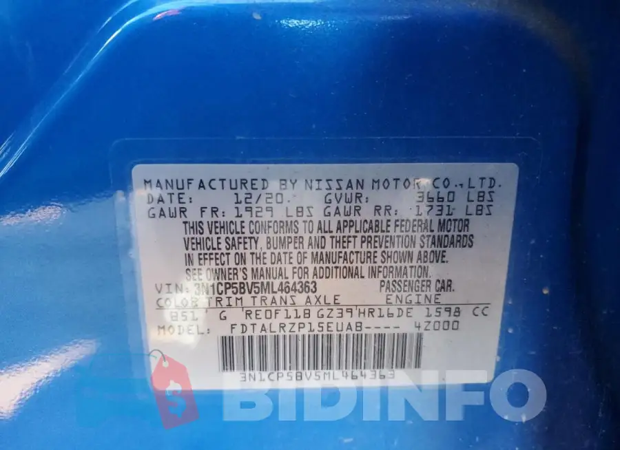 3N1CP5BV5ML464363 Photo# 12