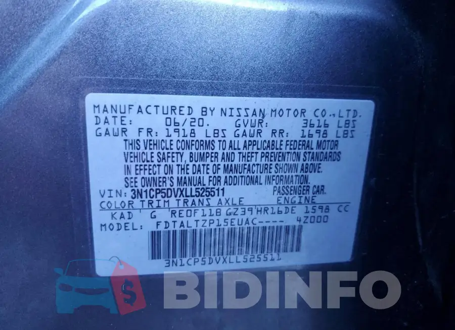 3N1CP5DVXLL525511 Photo# 12