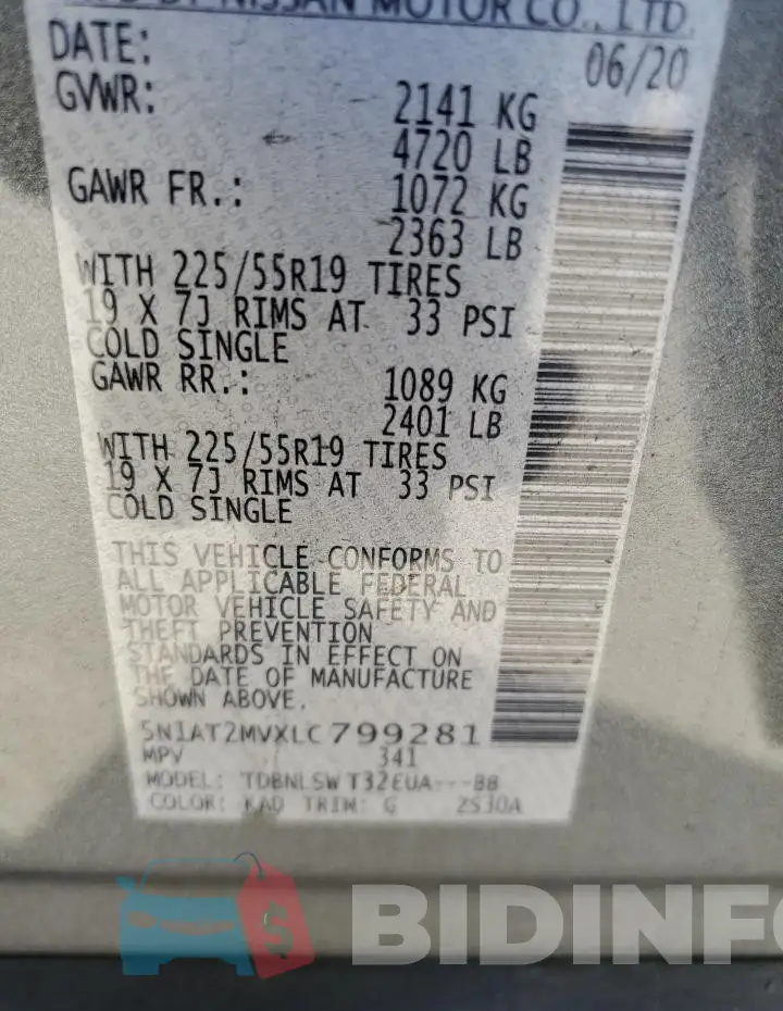 5N1AT2MVXLC799281 Photo# 13