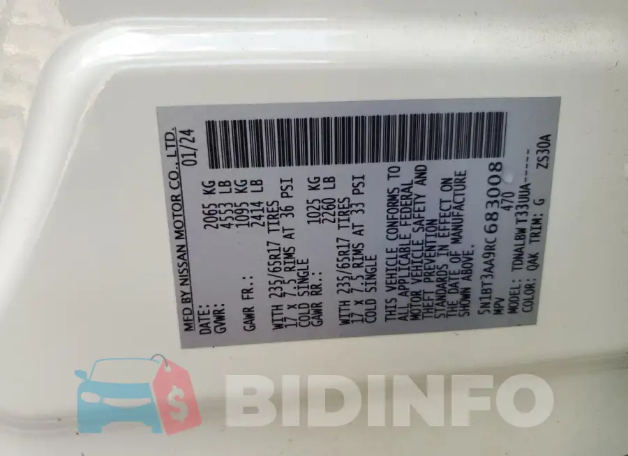 5N1BT3AA9RC683008 Photo# 13