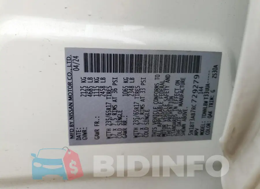 5N1BT3AB7RC729279 Photo# 13