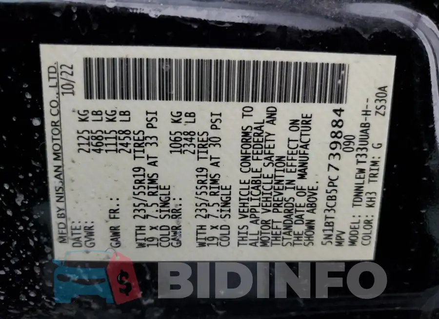 5N1BT3CB5PC739884 Photo# 14
