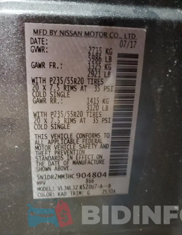 5N1DR2MM3HC904804 Photo# 14