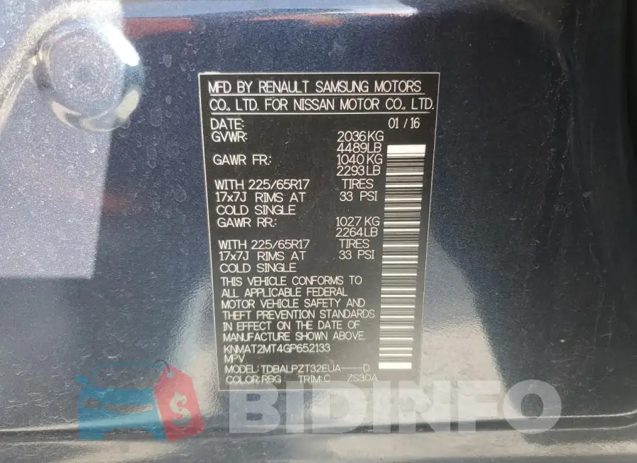 KNMAT2MT4GP652133 Photo# 13