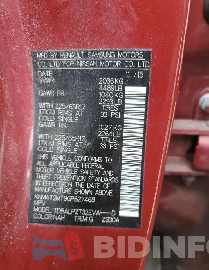 KNMAT2MT9GP627468 Photo# 13