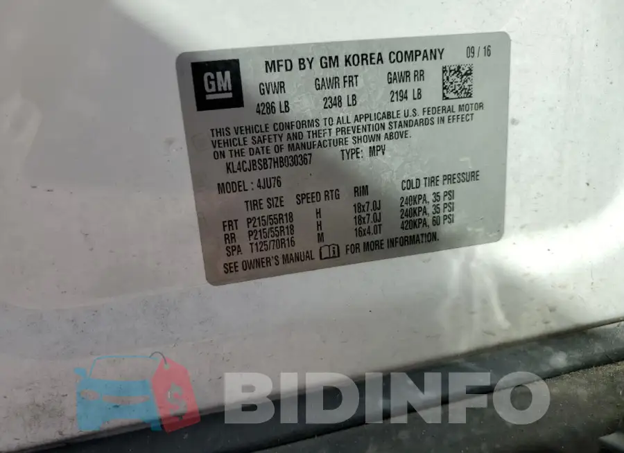 KL4CJBSB7HB030367 Photo# 13