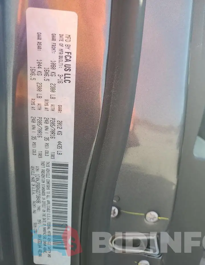 1C4NJPBBXGD738496 Photo# 13