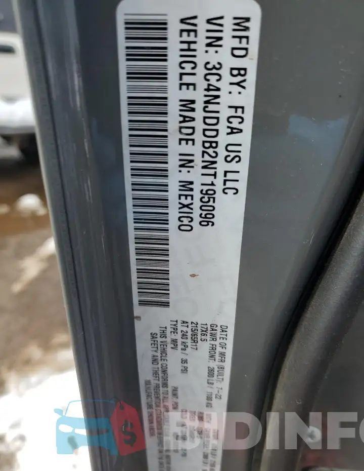3C4NJDDB2NT195096 Photo# 13
