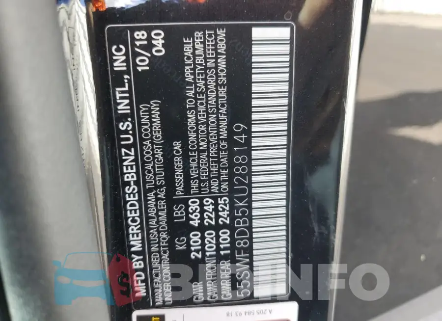 55SWF8DB5KU288149 Photo# 12