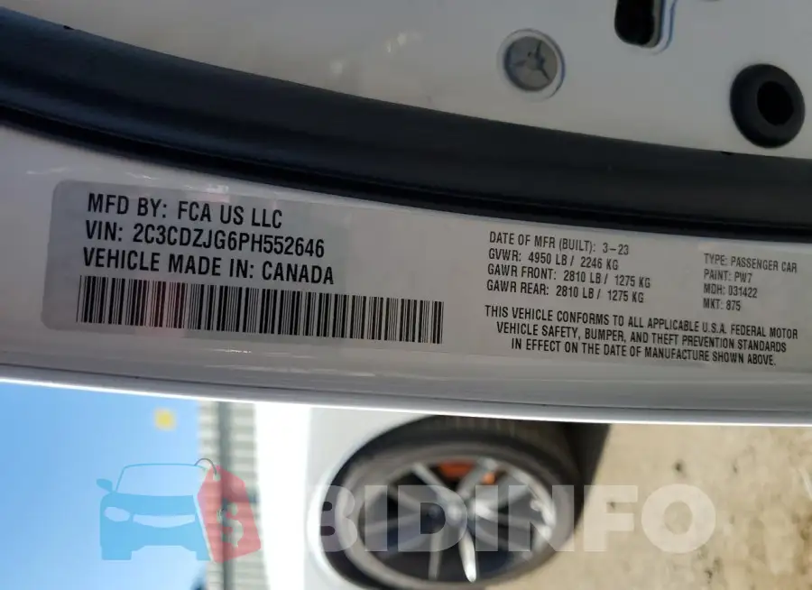 2C3CDZJG6PH552646 Photo# 13