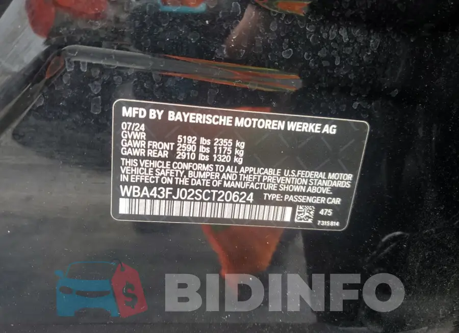 WBA43FJ02SCT20624 Photo# 13