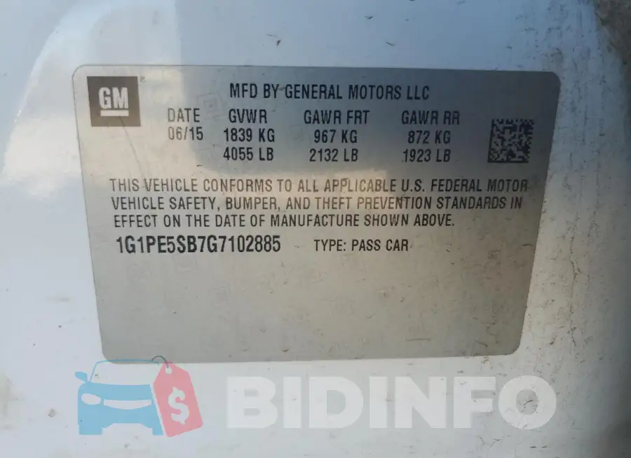 1G1PE5SB7G7102885 Photo# 13