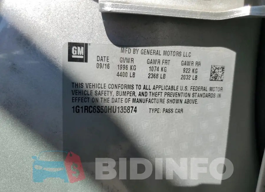 1G1RC6S50HU135874 Photo# 12