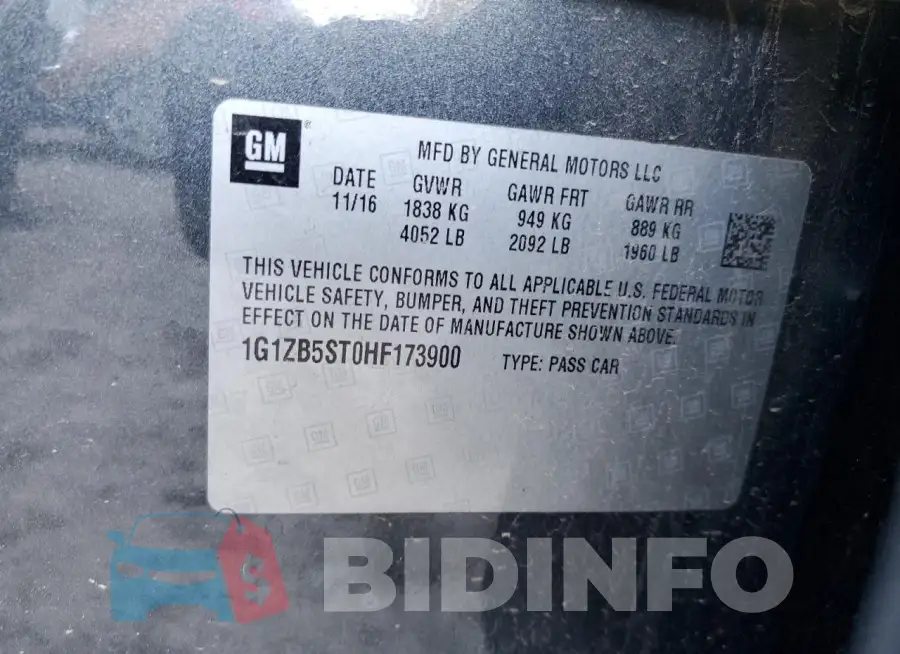 1G1ZB5ST0HF173900 Photo# 12