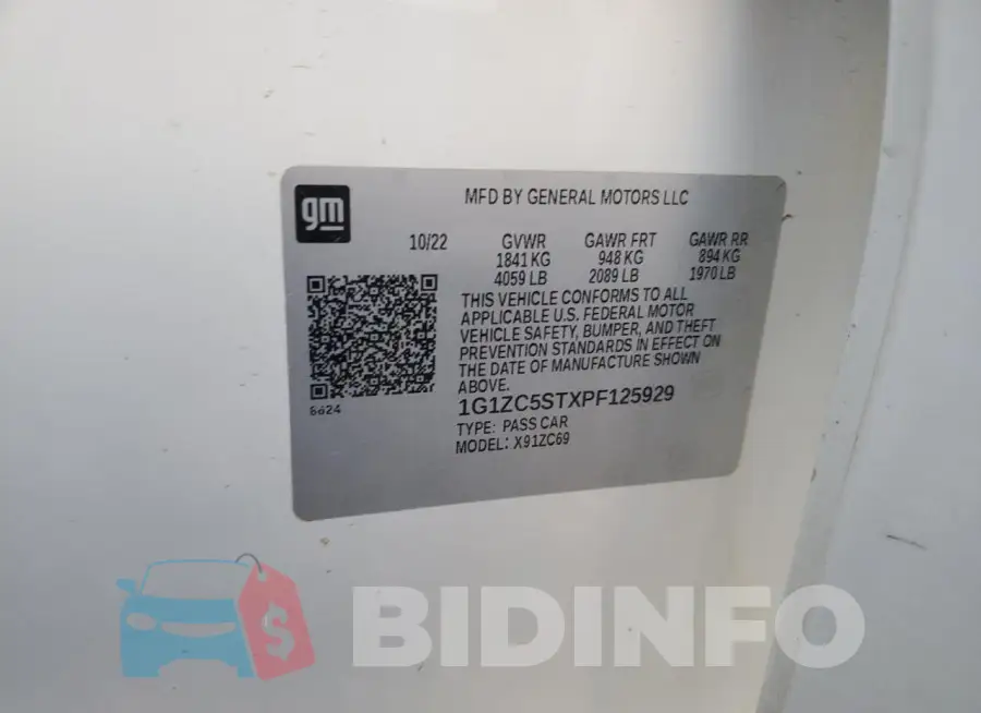 1G1ZC5STXPF125929 Photo# 12