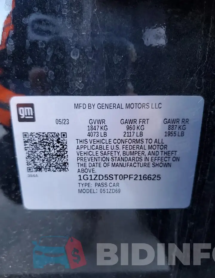 1G1ZD5ST0PF216625 Photo# 12