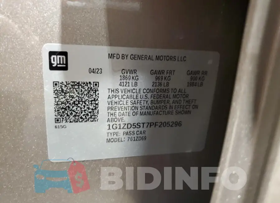 1G1ZD5ST7PF205296 Photo# 12
