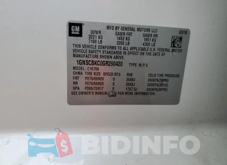 1GNSCBKC0GR290420 Photo# 13