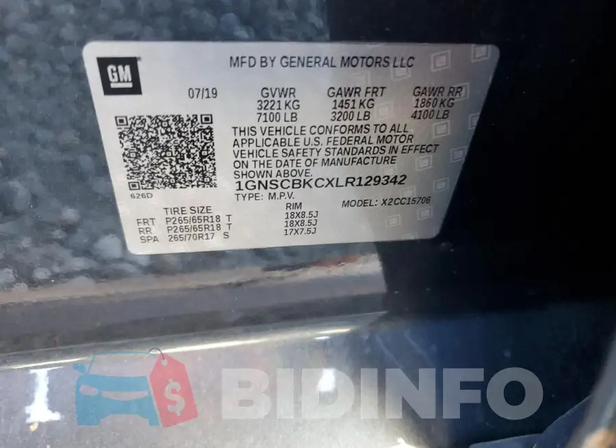 1GNSCBKCXLR129342 Photo# 13