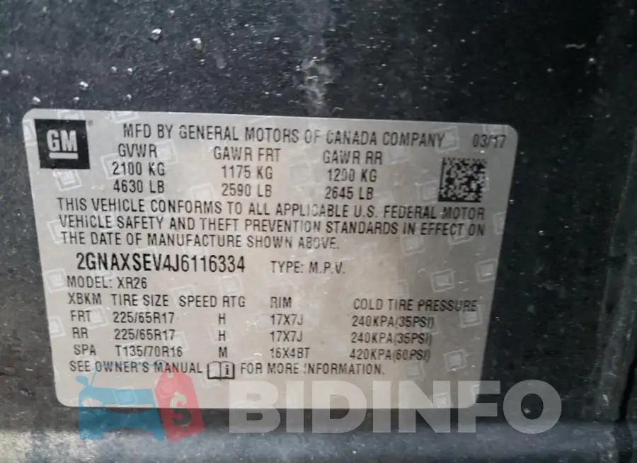 2GNAXSEV4J6116334 Photo# 13