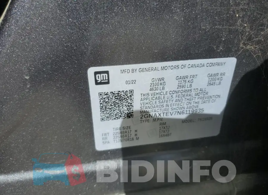 2GNAXTEV7N6119935 Photo# 13