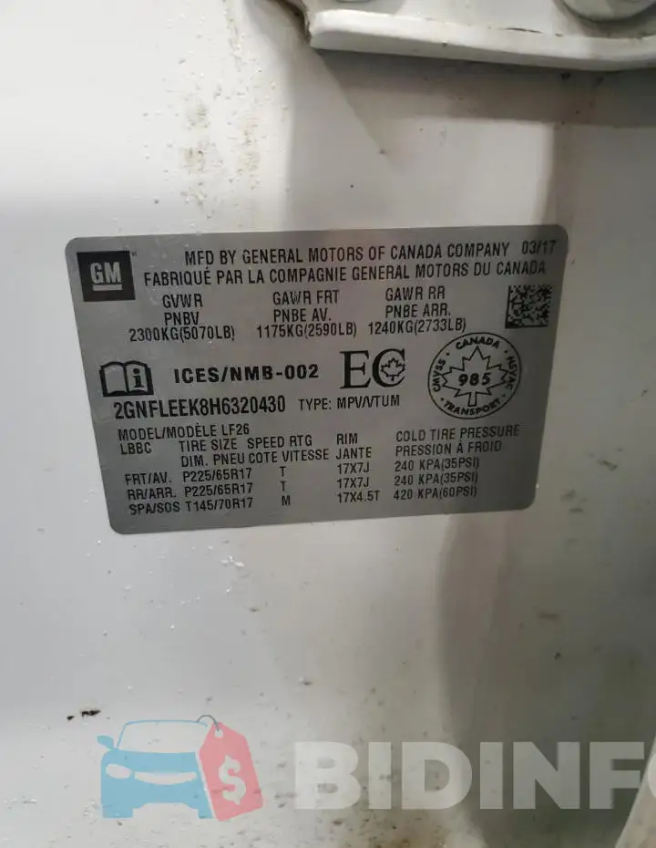 2GNFLEEK8H6320430 Photo# 14