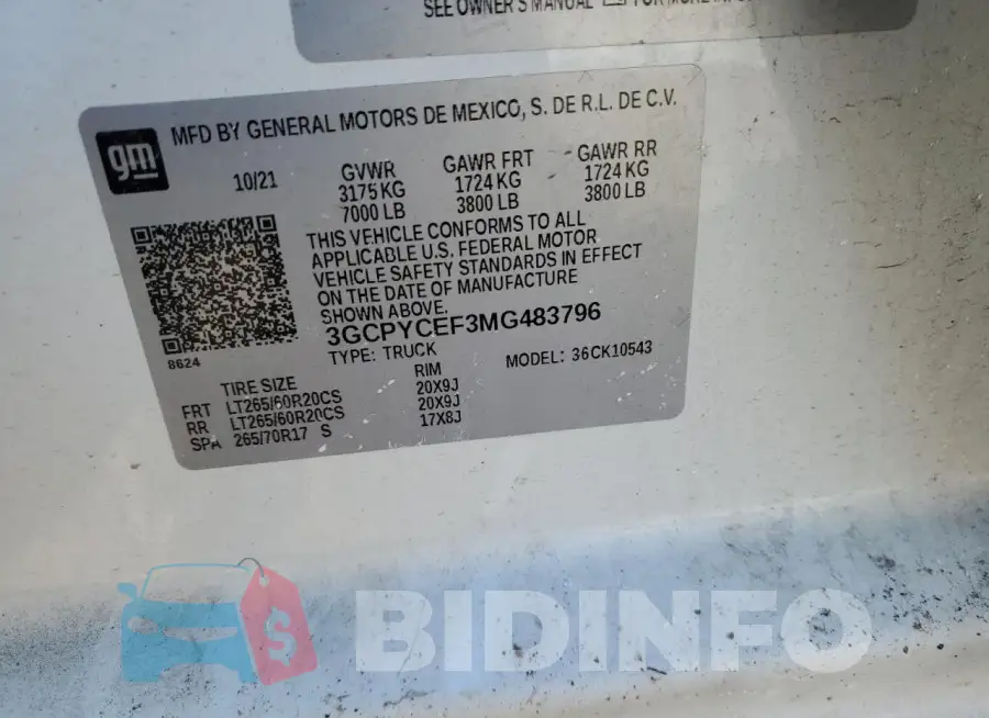 3GCPYCEF3MG483796 Photo# 12