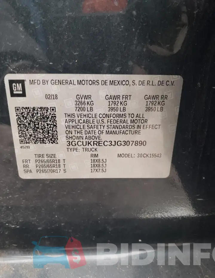 3GCUKREC3JG307890 Photo# 12