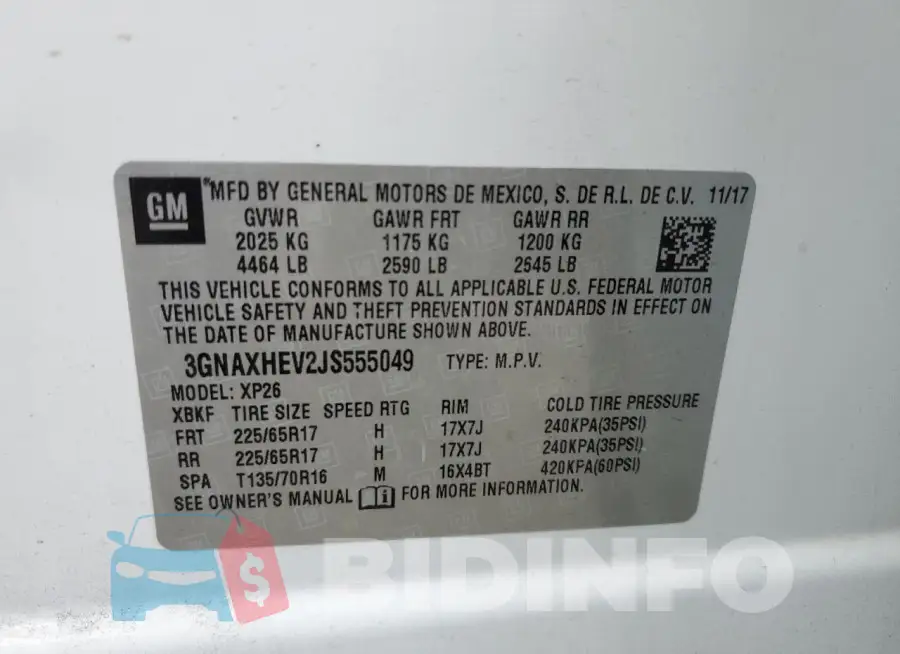 3GNAXHEV2JS555049 Photo# 14
