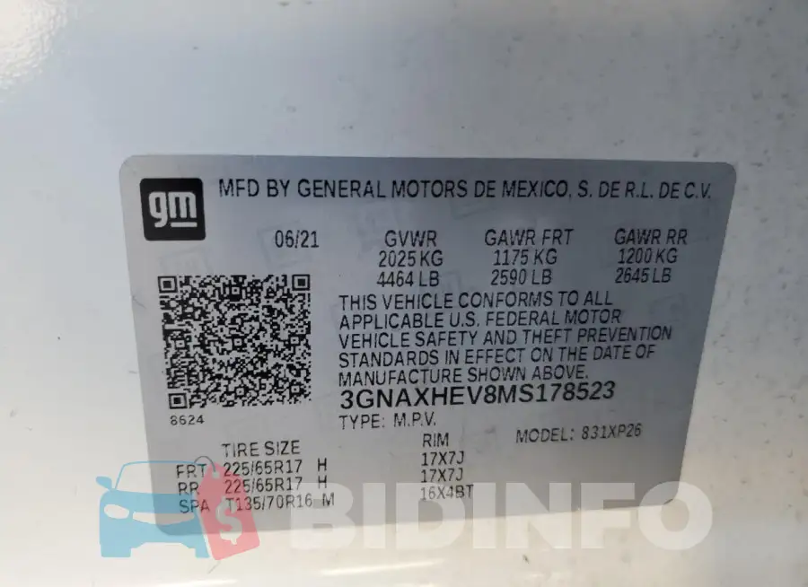 3GNAXHEV8MS178523 Photo# 13