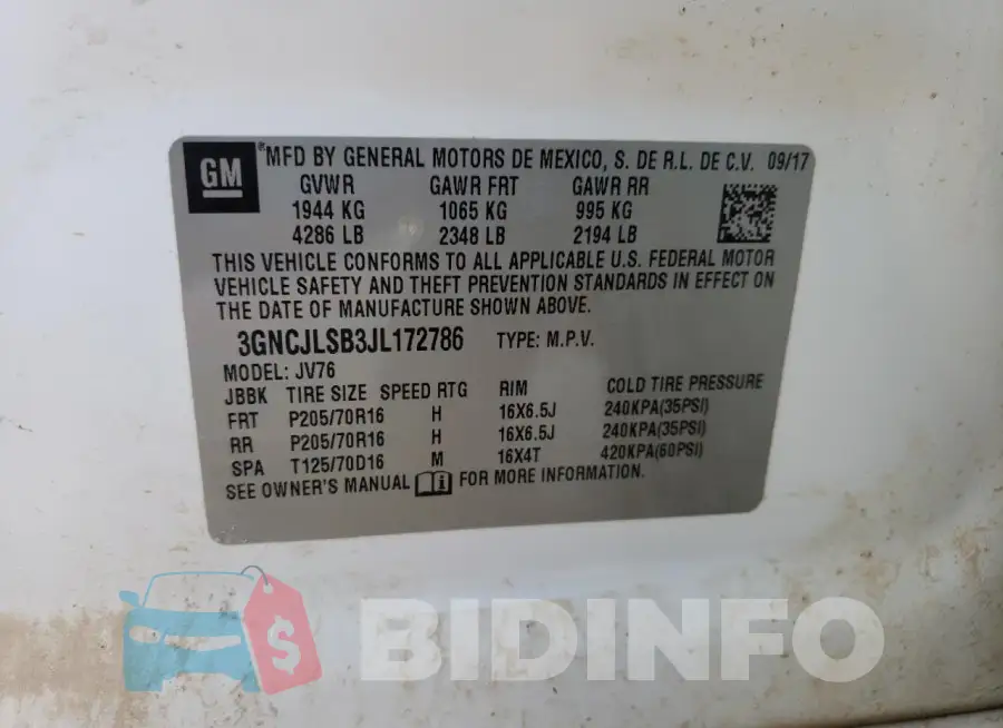 3GNCJLSB3JL172786 Photo# 14