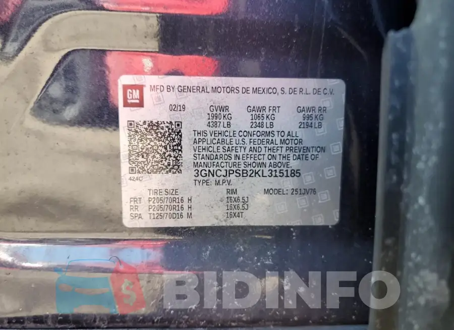 3GNCJPSB2KL315185 Photo# 12