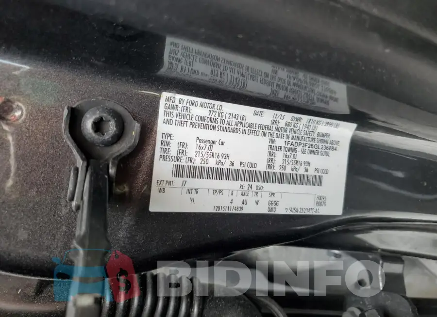1FADP3F26GL236884 Photo# 12