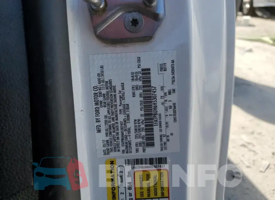 1FATP8UH6H5307457 Photo# 12