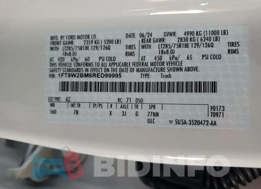 1FT8W2BM8RED99995 Photo# 12