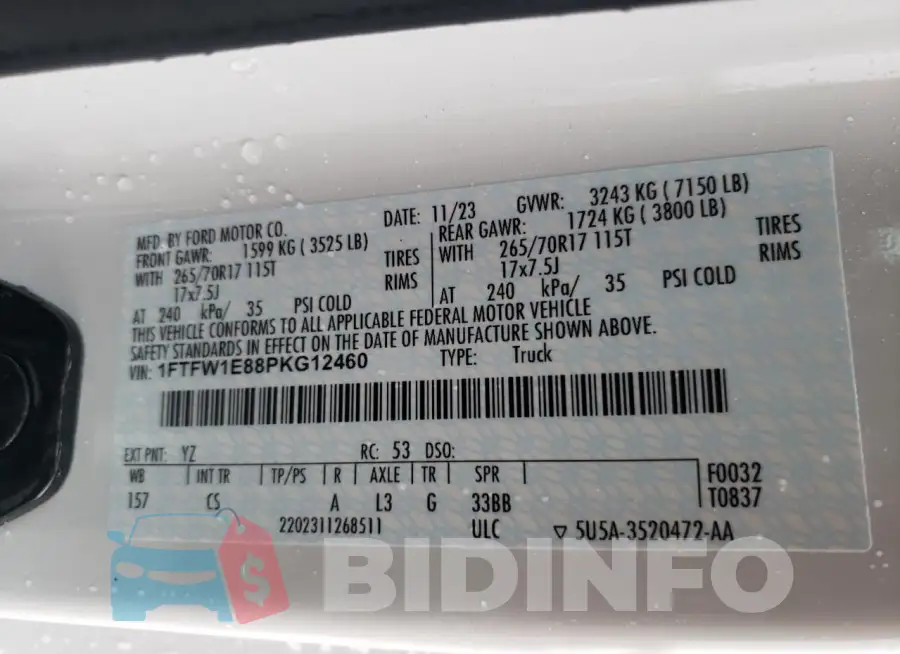 1FTFW1E88PKG12460 Photo# 12