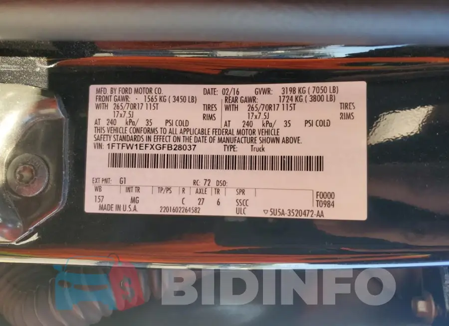 1FTFW1EFXGFB28037 Photo# 12
