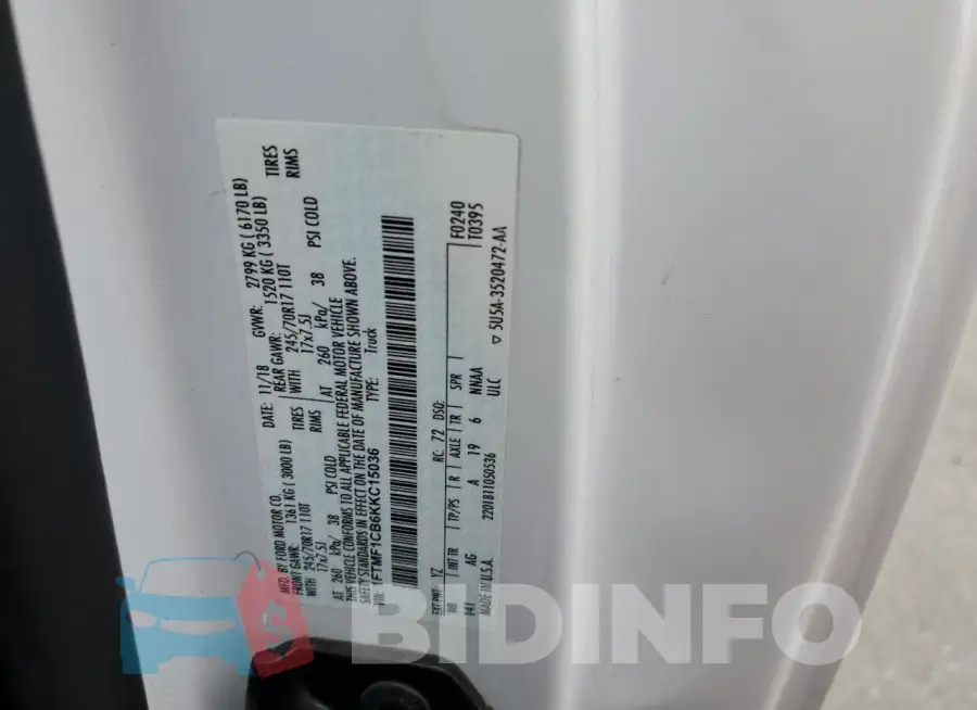 1FTMF1CB6KKC15036 Photo# 12