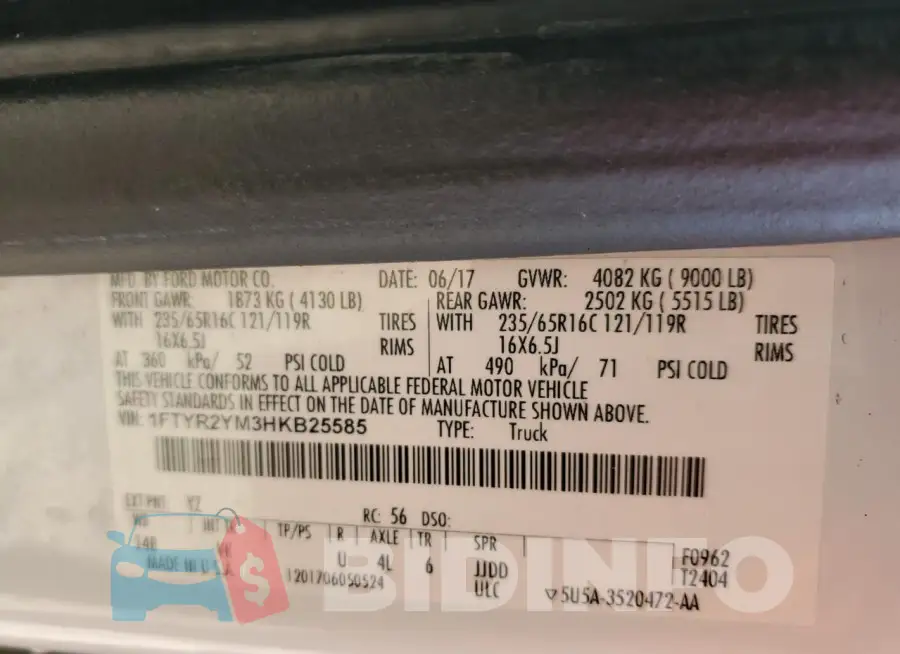 1FTYR2YM3HKB25585 Photo# 14