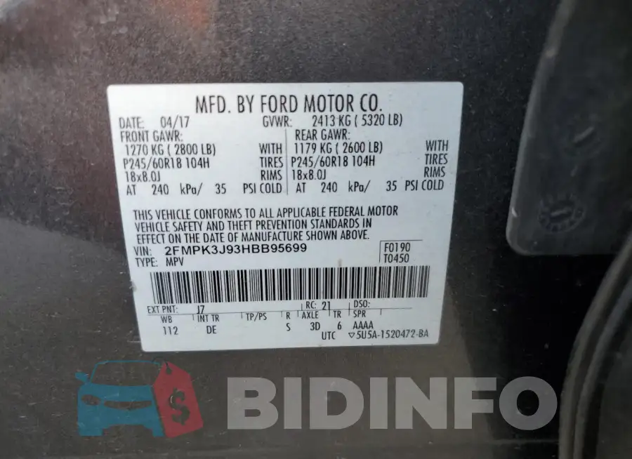 2FMPK3J93HBB95699 Photo# 13