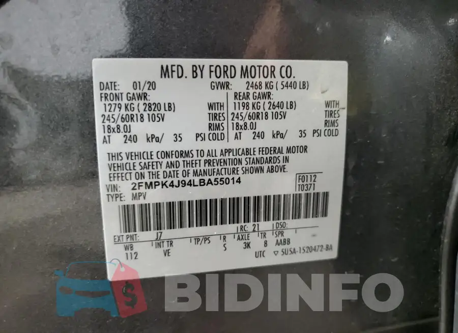 2FMPK4J94LBA55014 Photo# 13