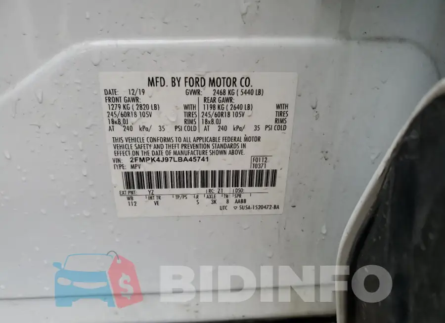 2FMPK4J97LBA45741 Photo# 13