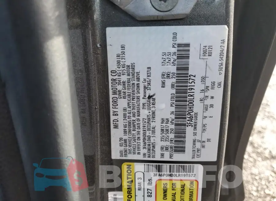 3FA6P0HD0LR191572 Photo# 13