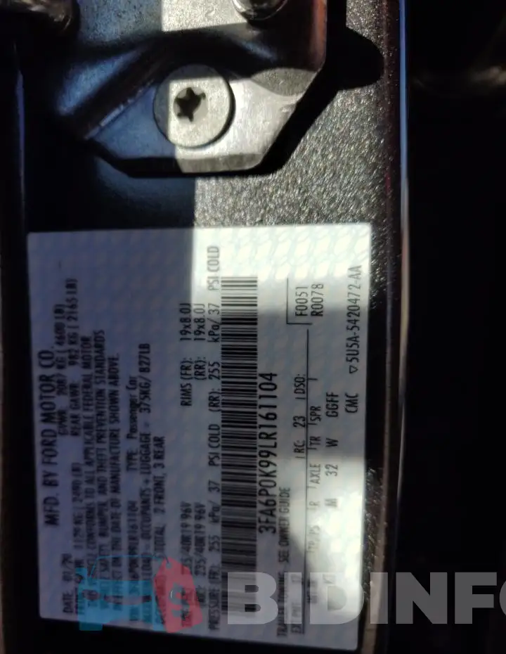 3FA6P0K99LR161104 Photo# 12