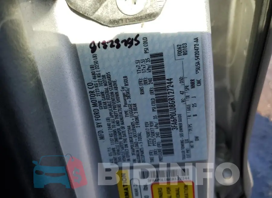 3FA6P0LU8GR127244 Photo# 12
