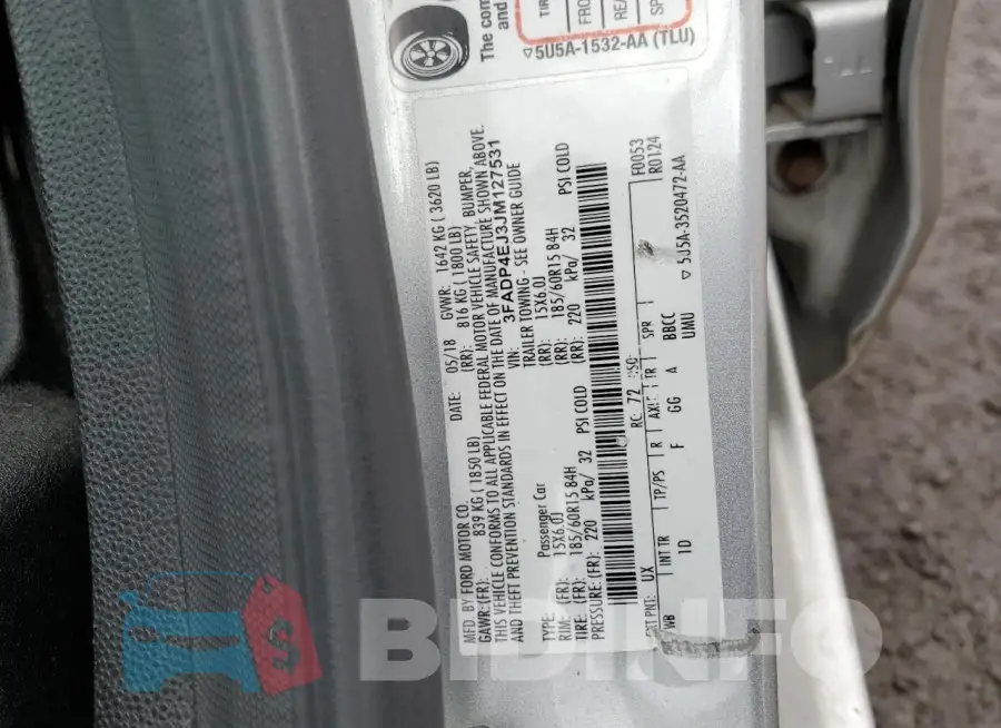 3FADP4EJ3JM127531 Photo# 12