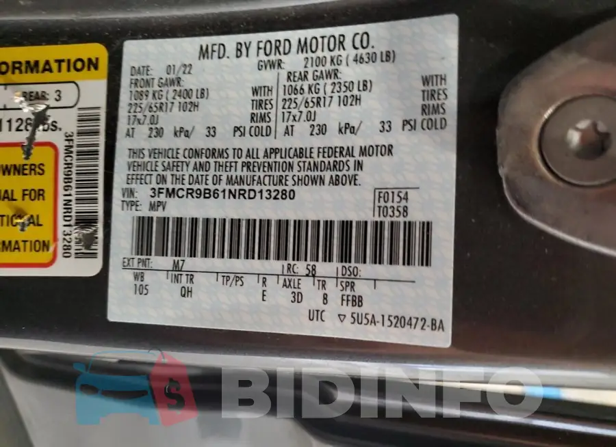 3FMCR9B61NRD13280 Photo# 13