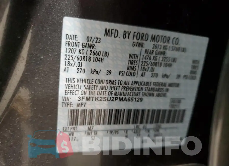 3FMTK2SU2PMA65129 Photo# 13