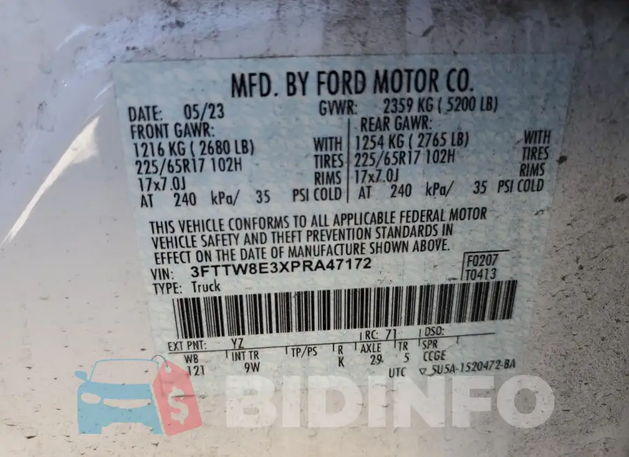 3FTTW8E3XPRA47172 Photo# 12