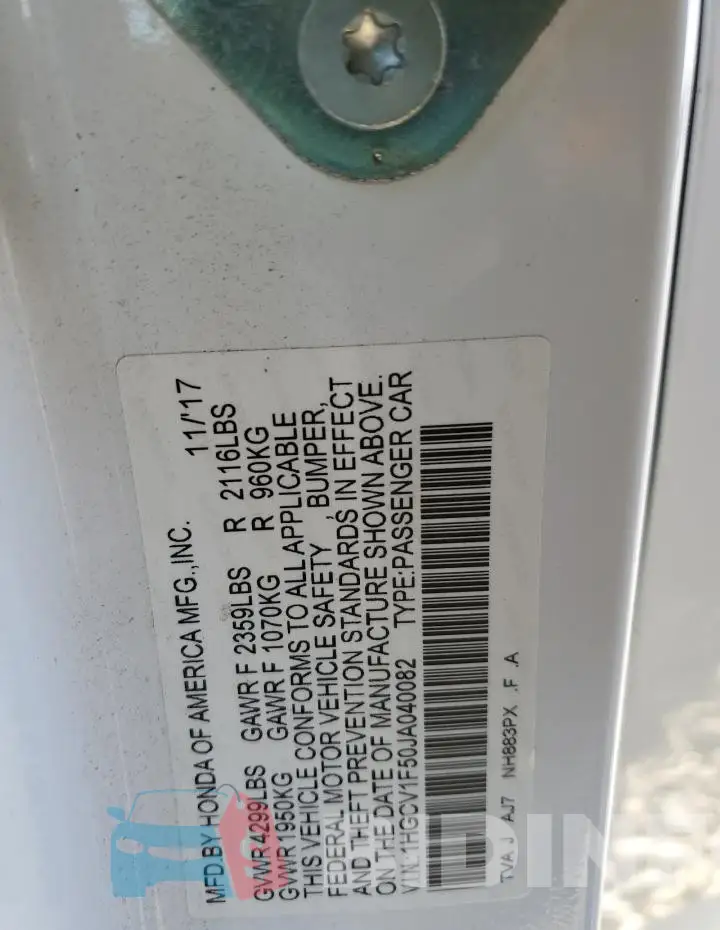 1HGCV1F50JA040082 Photo# 13